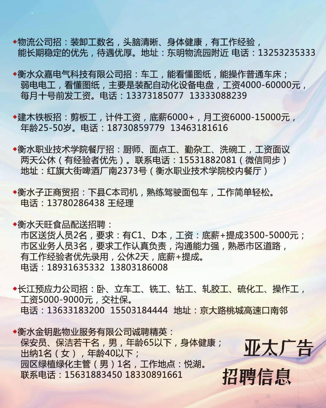 昆山物业最新招水电工